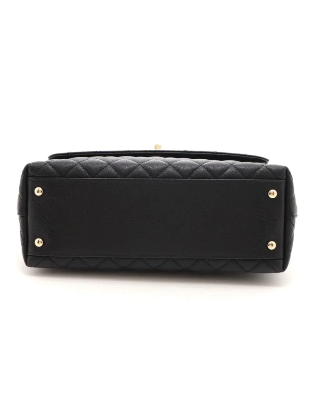 Chanel Coco Handle 29 Black Gold Caviar 2-Way Shoulder Bag